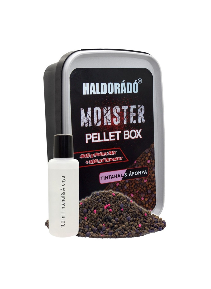 Haldorado Monster Pellet Box 400g - Kalmārs Melleņu ogas