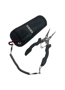 Keitech плоскогубцы-кусачки для рыбалки, стальные, 16,7 см, с чехлом и карабином