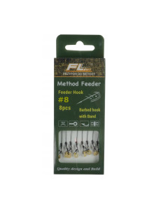 Pro FL Method Feeder āķi ar gumiju – 10 cm pavadiņi, izm. 6–14
