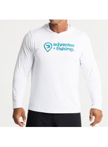 Adventer & Fishing Funkcionālais UV T-krekls ar kapuci White & Bluefin