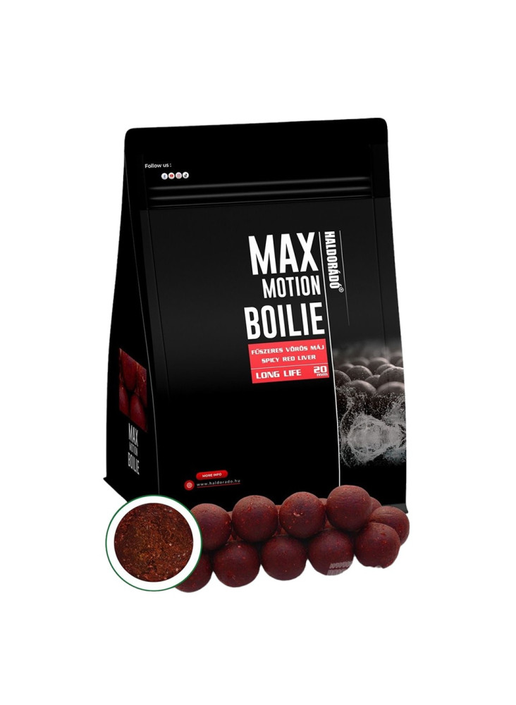 Haldorado Max Motion Boilie Long Life 20mm 800g - Spicy Red Liver