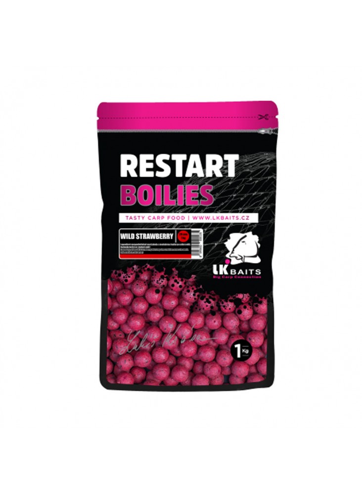 Boiliai LK Baits Restart Boilies 20mm 1kg - Wild Strawberry