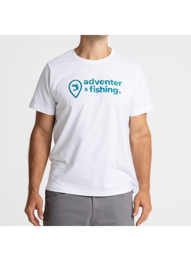 Adventer & Fishing Short T-Shirt White & Bluefin