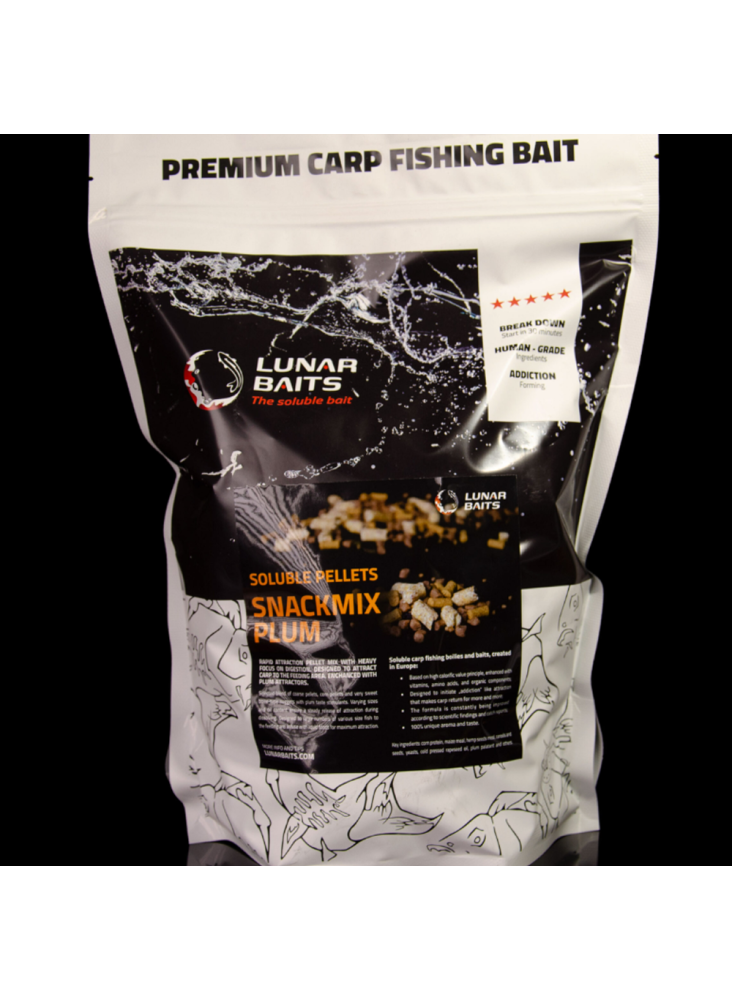 Lunar Baits Soluble Pellets Snack Mix 2/8mm 2kg - Plum
