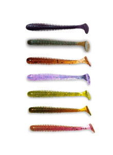 Crazy Fish Vibro Worm 2" Soft Lure Paddle Tail Bait for Perch Trout Zander