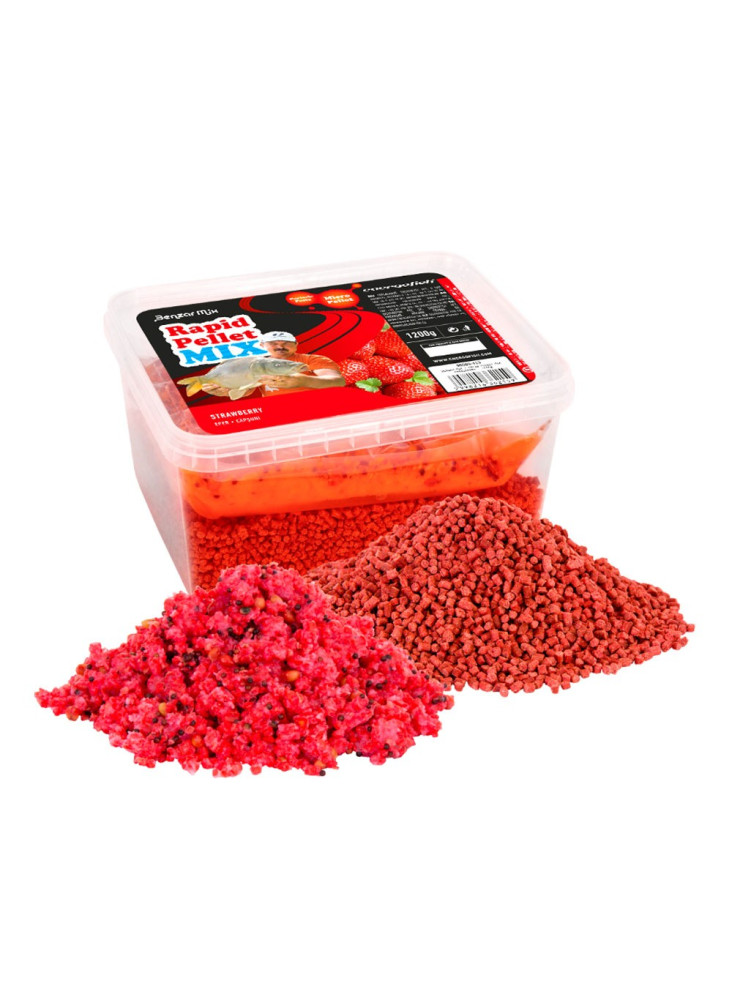 Peletės Benzar Mix Rapid Pellet Mix 4mm 1,2kg - Strawberry