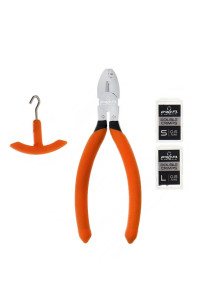 Pro FL Crimp Set spiningo pavadėļu knaibles ar 0,6mm un 0,8mm uzmavām
