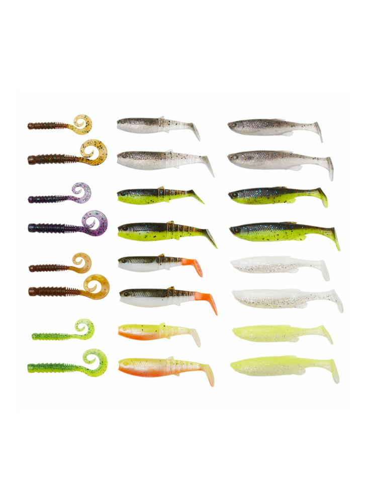 Savage Gear Gumijas komplekts Perch academy komplekts jauktas krāsas 32gab