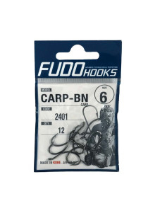 FUDO CARP-BN Carp Hooks Black Nickel Eyed Size 2 4 6 Strong Sharp