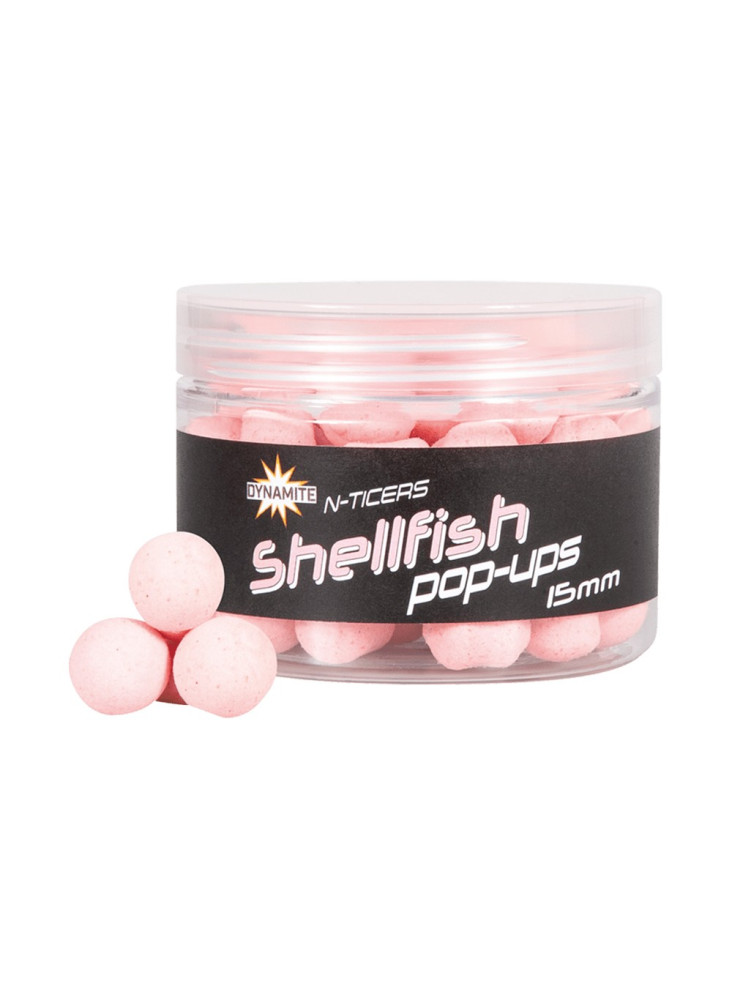 Dynamite Baits N-Ticers Fluro Pop-ups 15mm - Mīdijas