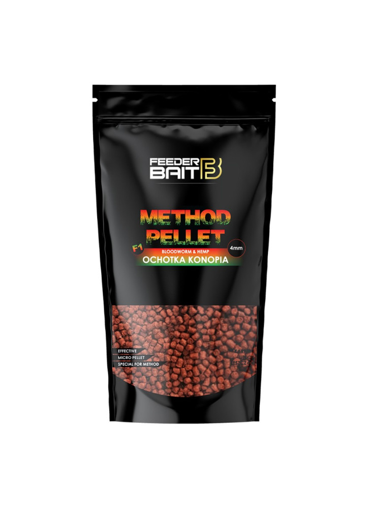 Pellets Feeder Bait Method Pellet 4mm 800g - Bloodworm & Hemp
