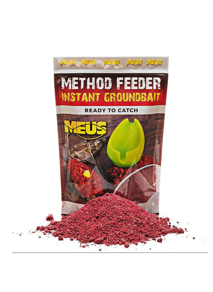 Lietošanai gatavs māte Meus Method Feeder Instant Groundbait 700g - zemeņu un zivju ēsma