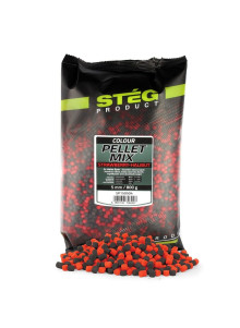 Пеллетс STEG Color Pellet mix 800г 5мм - Клубника и Палтус
            