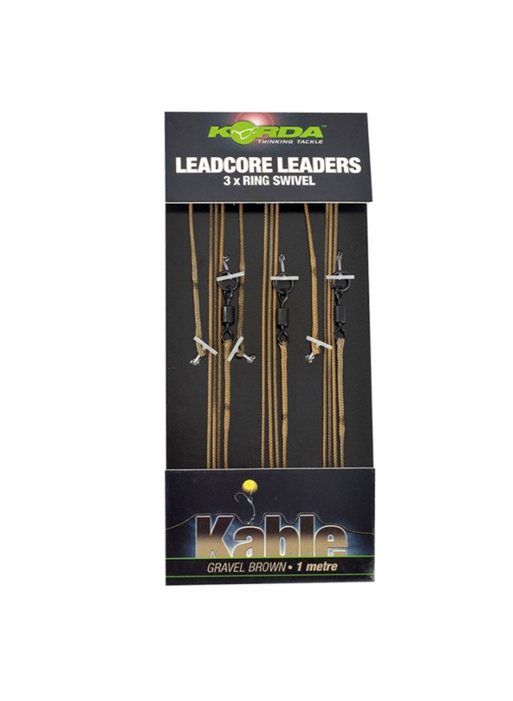 Korda - Leadcore leader Ring Swivel Gravel, 3 per pack
