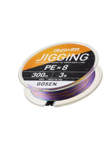 Braided line Gosen W8 Answer Jigging PE 300m Multi Colour