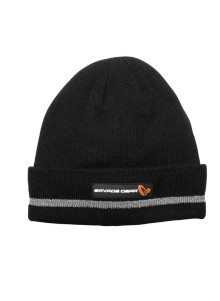 Savage Gear Logo Beanie Rock Black Reflex Warm Fishing Knit Hat One Size