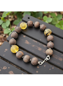 Angler Bracelet P. Korsakas Collection Black Oak Amber Silver