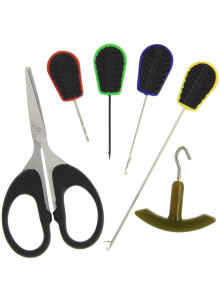 NGT 6pc Soft Grip Tool Set Carp Boilie Needle Rig Kit