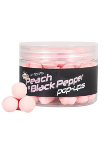 Dynamite Baits N-Ticers Fluro Pop-ups 12 mm - persiku un melnie pipari