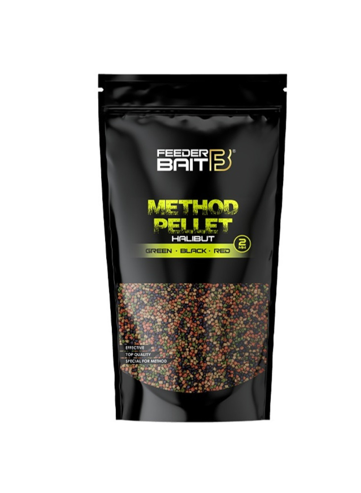 Peletės Feeder Bait Method Pellet 2mm 800g - Halibut Green & Black & Red