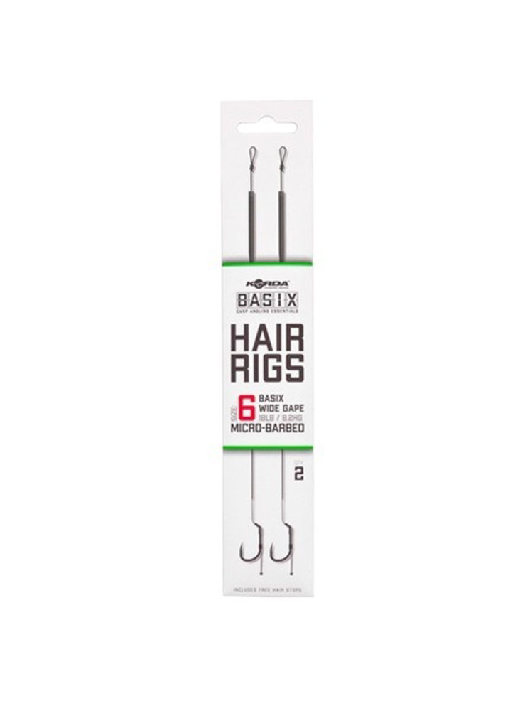 Surišti karpiniai pavadėliai Korda Basix Hair Rigs Wide Gape